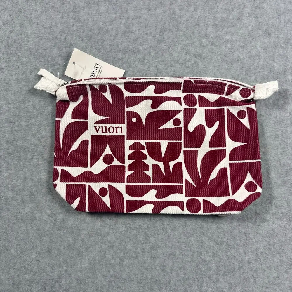 Vuori Holiday 2025 Canvas ZIp Up Pouch Strawberry NWT